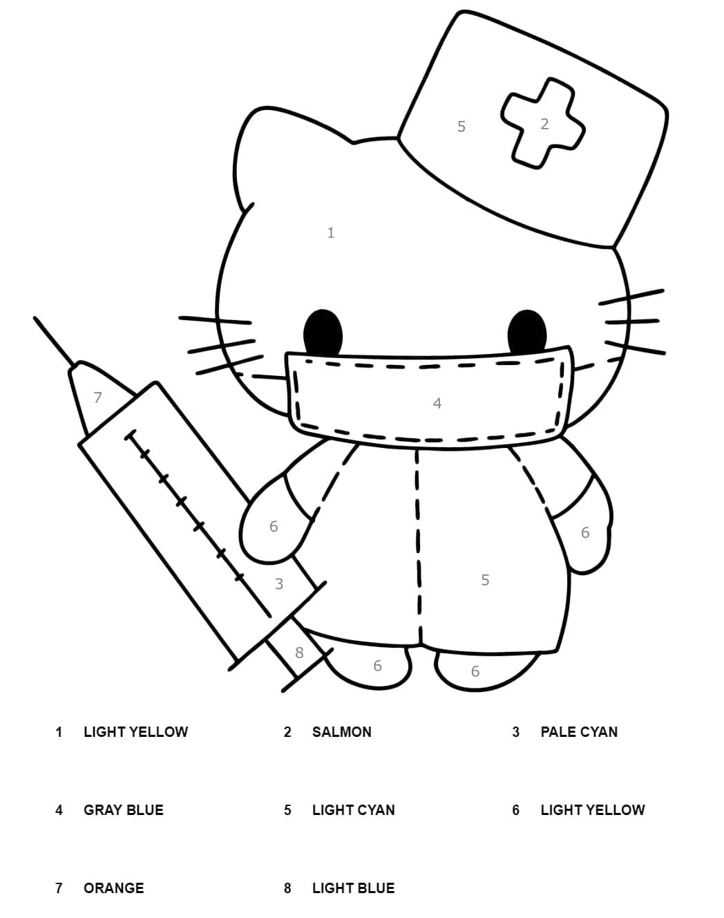 Tranh Tô Màu Hello Kitty 50+ Trang PDF A4 Dành Cho Bé - Piggy's Pastel  Drawing